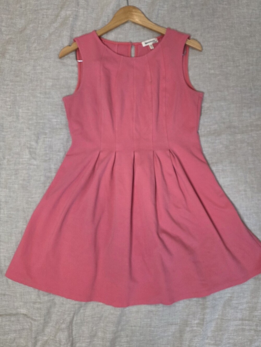 Monteau Sleeveless Pink Fit-and-Flare Pleated Dress SZ L